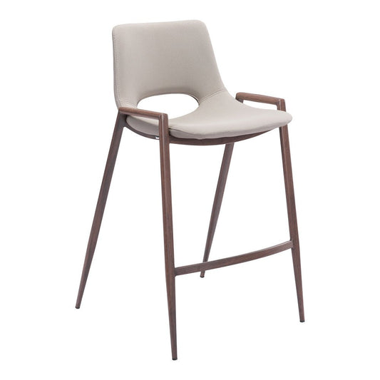 Banco Mostrador para Barra de Hotel - ZUO DESI 52x53 101693 - Varios Colores - Asiento y Respaldo Tapizados en Piel Sintética - 101693 - Zuo - NOGAL BEAT - Banco Comercial