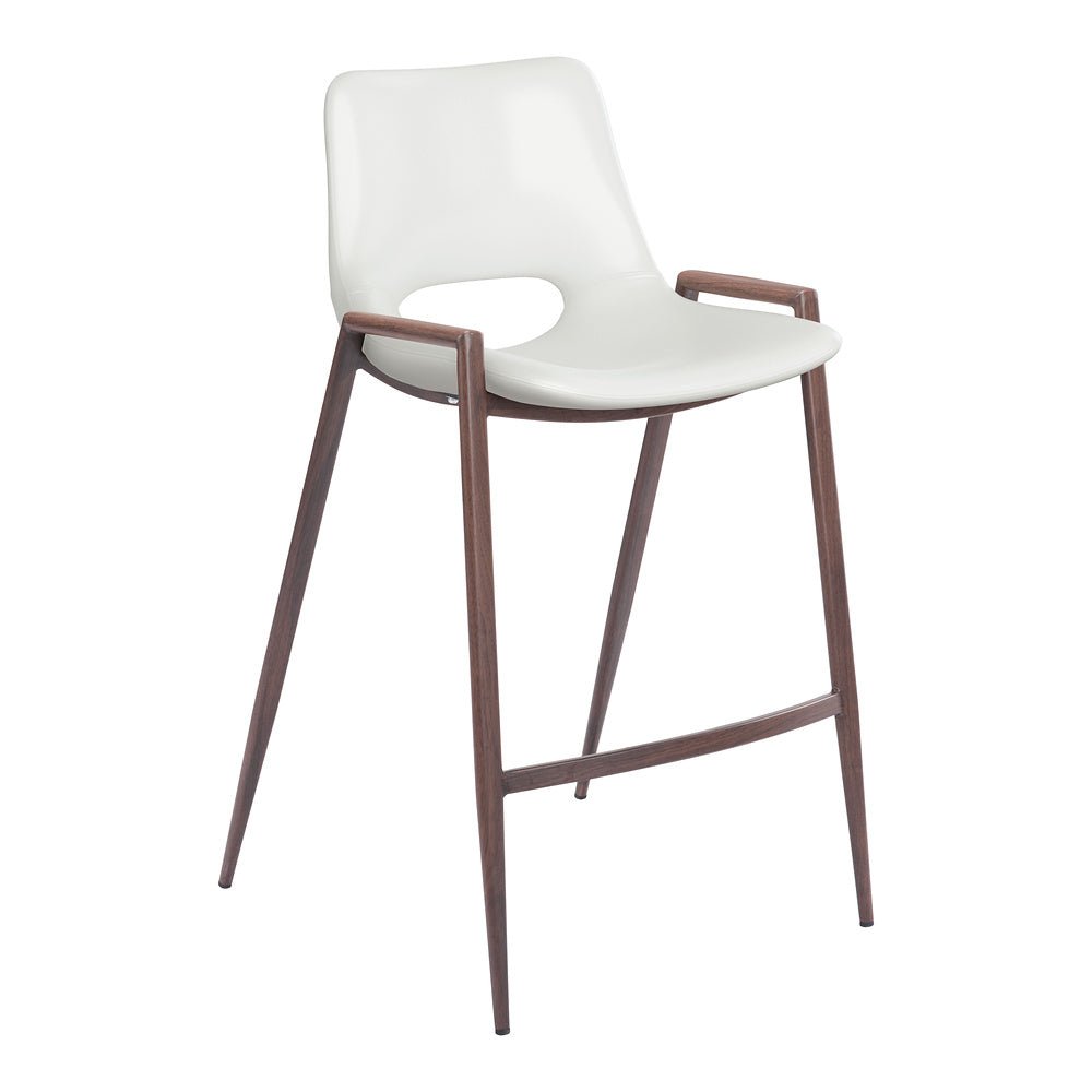 Banco Mostrador para Barra de Hotel - ZUO DESI 52x53 109069 - Varios Colores - Asiento y Respaldo Tapizados en Piel Sintética - 109069 - Zuo - NOGAL BEAT - Banco Comercial