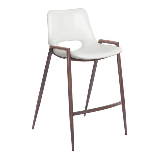 Banco Mostrador para Barra de Hotel - ZUO DESI 52x53 109069 - Varios Colores - Asiento y Respaldo Tapizados en Piel Sintética - 109069 - Zuo - NOGAL BEAT - Banco Comercial