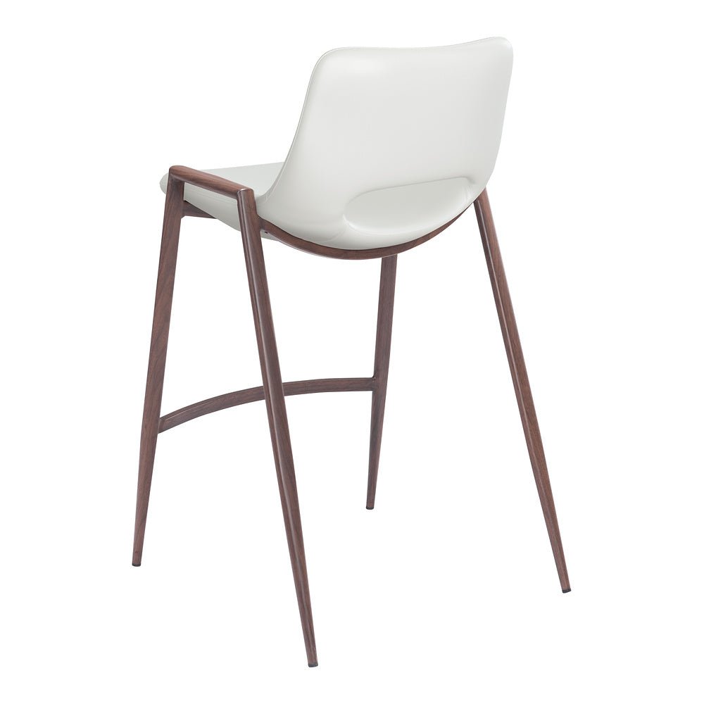 Banco Mostrador para Barra de Hotel - ZUO DESI 52x53 109069 - Varios Colores - Asiento y Respaldo Tapizados en Piel Sintética - 109069 - Zuo - NOGAL BEAT - Banco Comercial