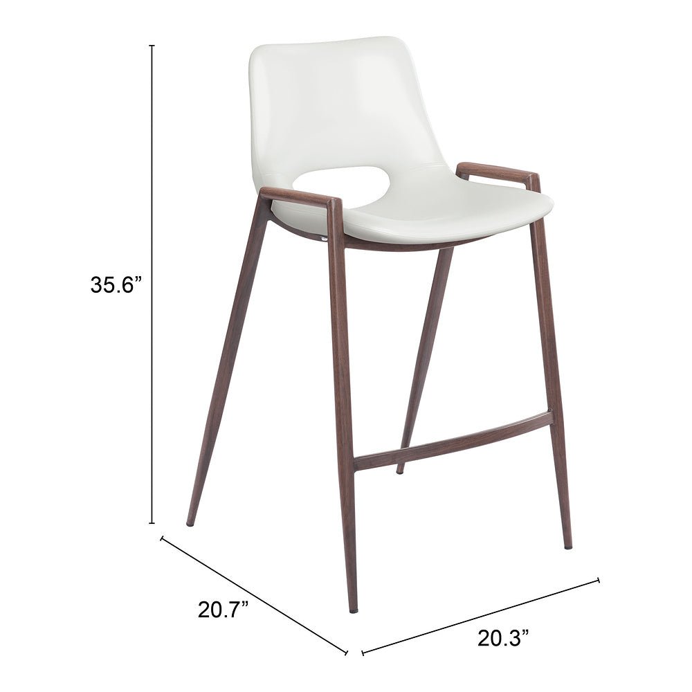 Banco Mostrador para Barra de Hotel - ZUO DESI 52x53 109069 - Varios Colores - Asiento y Respaldo Tapizados en Piel Sintética - 109069 - Zuo - NOGAL BEAT - Banco Comercial