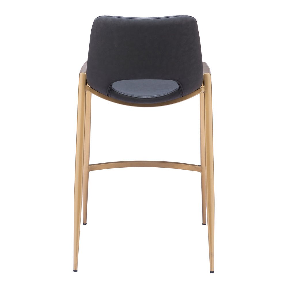 Banco Mostrador para Barra de Hotel - ZUO DESI 52x53 109552 - Varios Colores - Asiento y Respaldo Tapizados en Piel Sintética - 109552 - Zuo - NOGAL BEAT - Banco Comercial