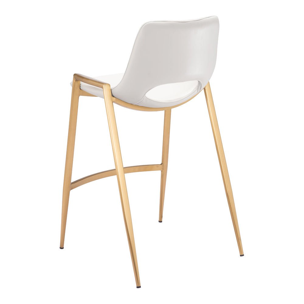Banco Mostrador para Barra de Hotel - ZUO DESI 52x53 109553 - Varios Colores - Asiento y Respaldo Tapizados en Piel Sintética - 109553 - Zuo - NOGAL BEAT - Banco Comercial