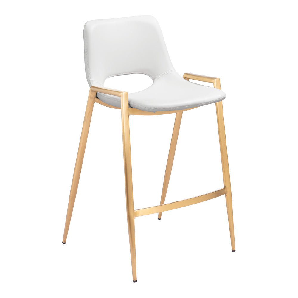 Banco Mostrador para Barra de Hotel - ZUO DESI 52x53 109553 - Varios Colores - Asiento y Respaldo Tapizados en Piel Sintética - 109553 - Zuo - NOGAL BEAT - Banco Comercial