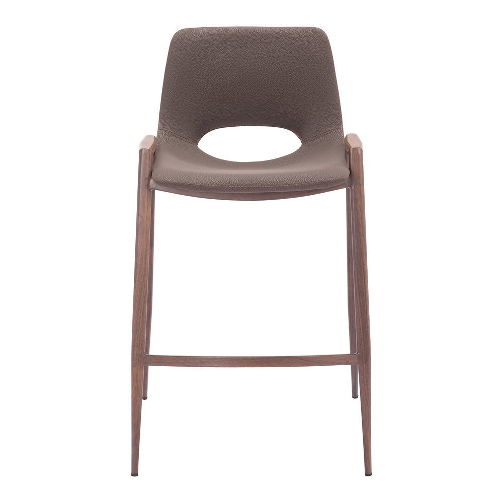 Banco Mostrador para Barra de Hotel - ZUO DESI 52x53 109732 - Varios Colores - Asiento y Respaldo Tapizados en Piel Sintética - 109732 - Zuo - NOGAL BEAT - Banco Comercial
