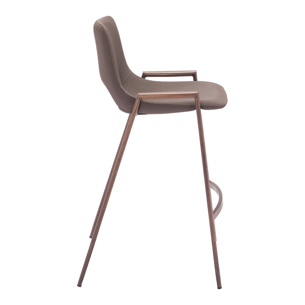 Banco Mostrador para Barra de Hotel - ZUO DESI 52x53 109732 - Varios Colores - Asiento y Respaldo Tapizados en Piel Sintética - 109732 - Zuo - NOGAL BEAT - Banco Comercial