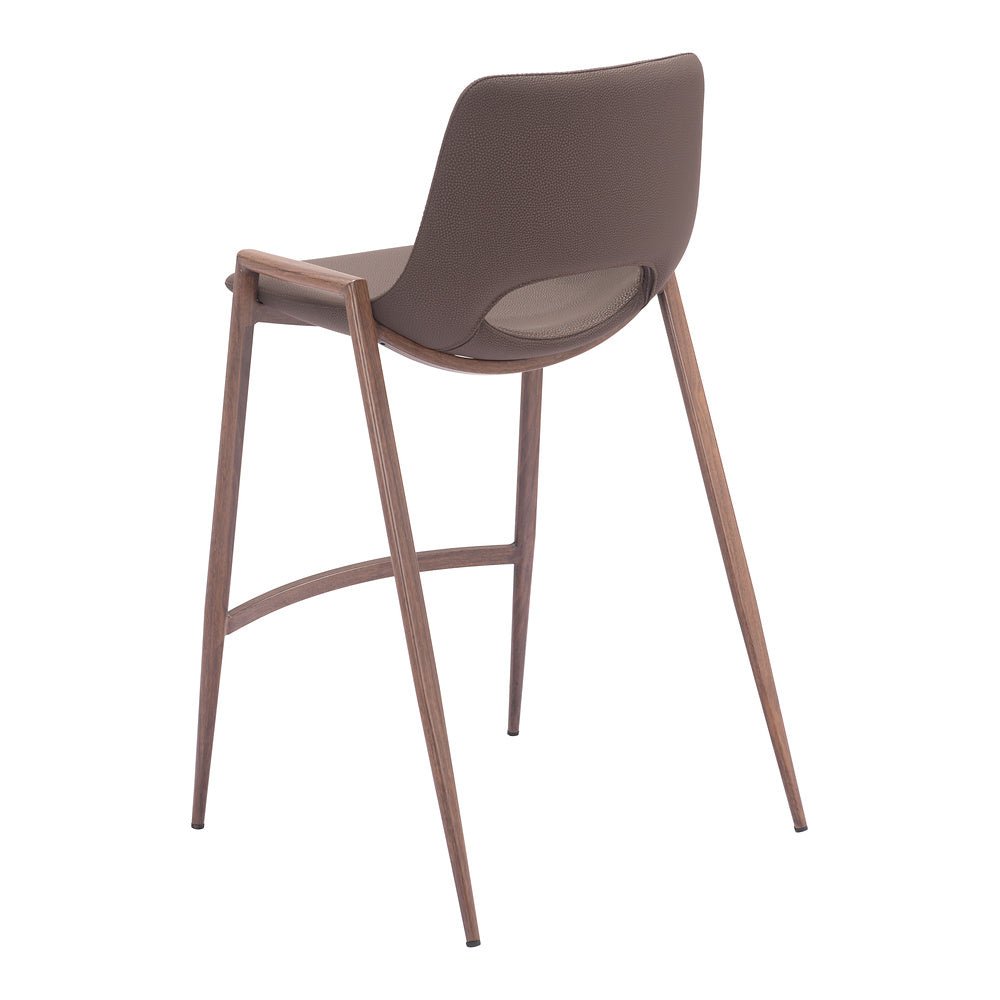 Banco Mostrador para Barra de Hotel - ZUO DESI 52x53 109732 - Varios Colores - Asiento y Respaldo Tapizados en Piel Sintética - 109732 - Zuo - NOGAL BEAT - Banco Comercial