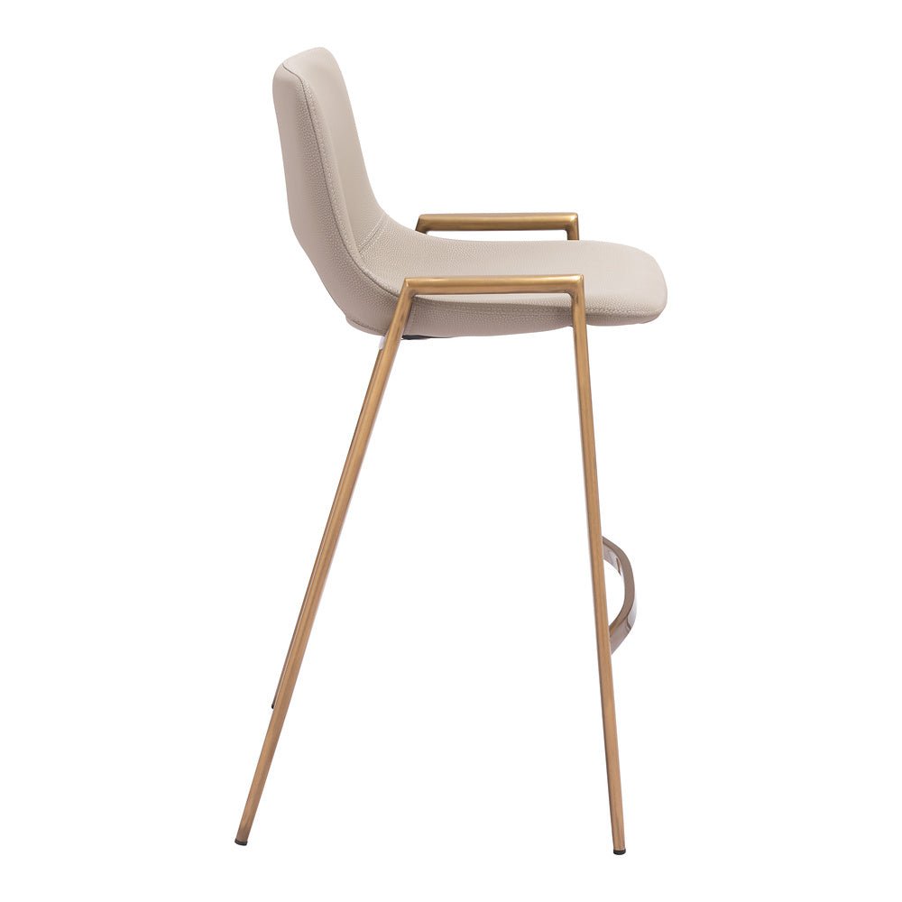 Banco Mostrador para Barra de Hotel - ZUO DESI 52x53 109733 - Varios Colores - Asiento y Respaldo Tapizados en Piel Sintética - 109733 - Zuo - NOGAL BEAT - Banco Comercial