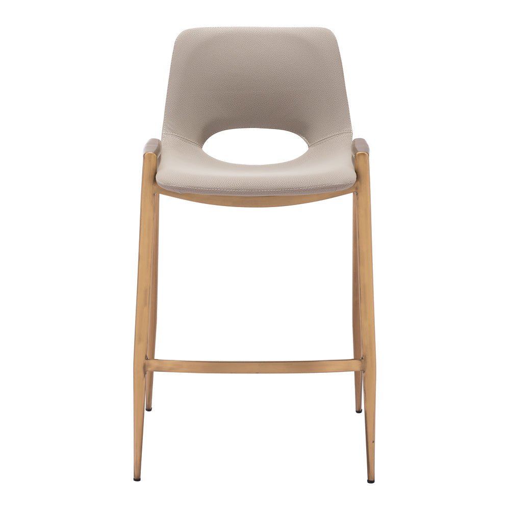 Banco Mostrador para Barra de Hotel - ZUO DESI 52x53 109733 - Varios Colores - Asiento y Respaldo Tapizados en Piel Sintética - 109733 - Zuo - NOGAL BEAT - Banco Comercial