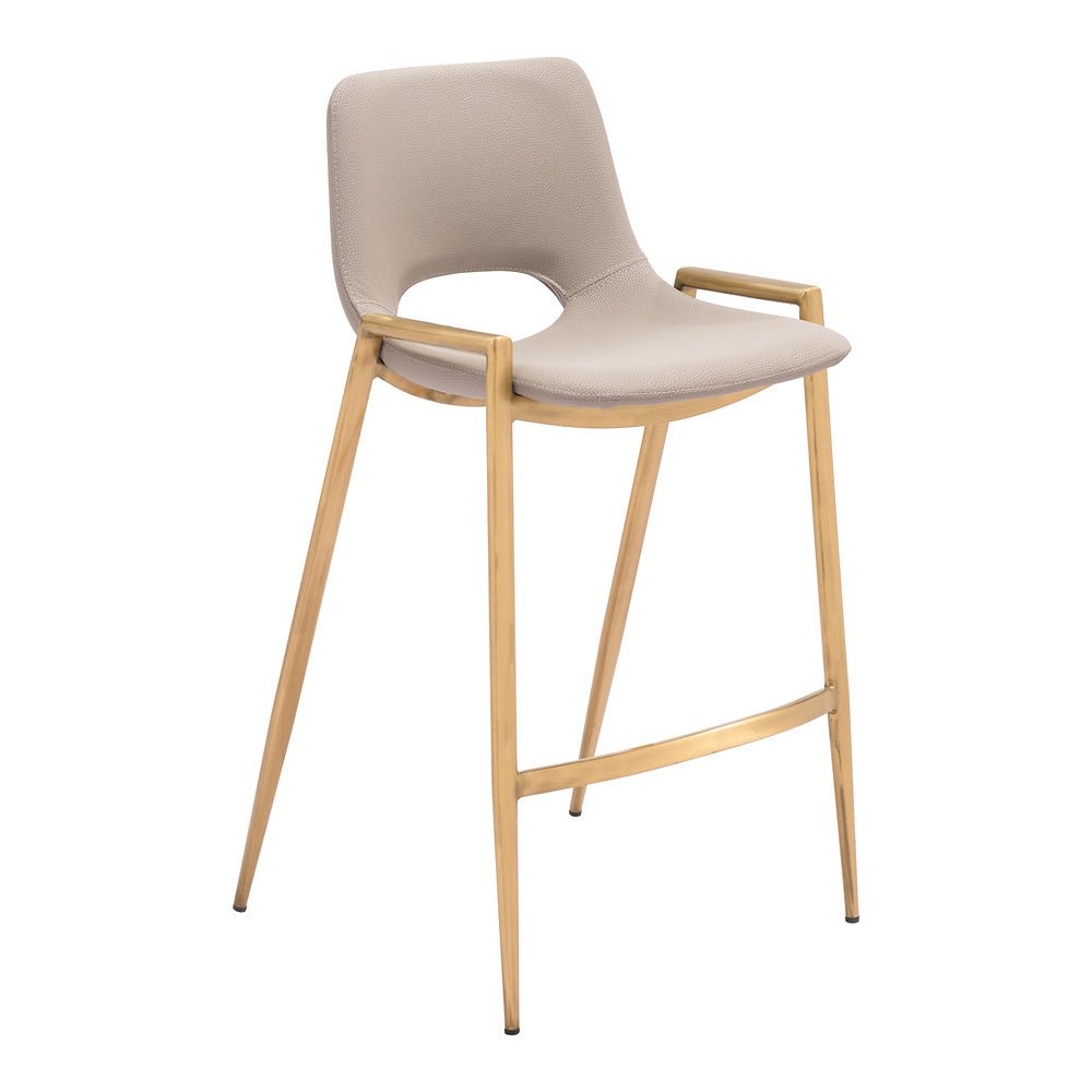 Banco Mostrador para Barra de Hotel - ZUO DESI 52x53 109733 - Varios Colores - Asiento y Respaldo Tapizados en Piel Sintética - 109733 - Zuo - NOGAL BEAT - Banco Comercial