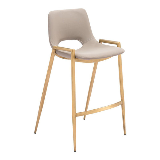 Banco Mostrador para Barra de Hotel - ZUO DESI 52x53 109733 - Varios Colores - Asiento y Respaldo Tapizados en Piel Sintética - 109733 - Zuo - NOGAL BEAT - Banco Comercial
