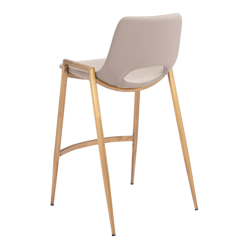 Banco Mostrador para Barra de Hotel - ZUO DESI 52x53 109733 - Varios Colores - Asiento y Respaldo Tapizados en Piel Sintética - 109733 - Zuo - NOGAL BEAT - Banco Comercial