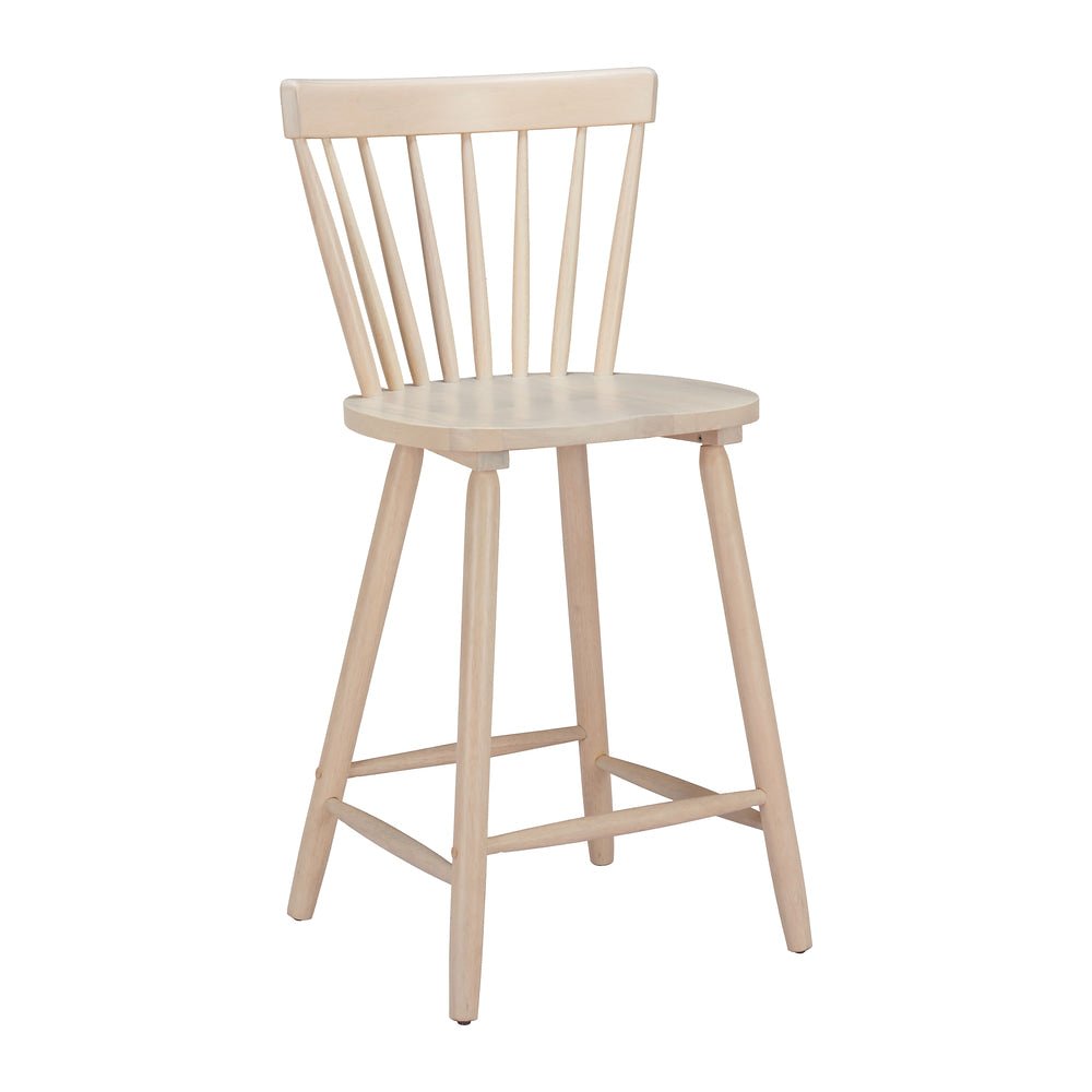 Banco Mostrador para Barra de Hotel - ZUO TYCE - Natural - Asiento y Estructura en Madera de Hule Decapada - 110527 - Zuo - NOGAL BEAT - Banco Comercial