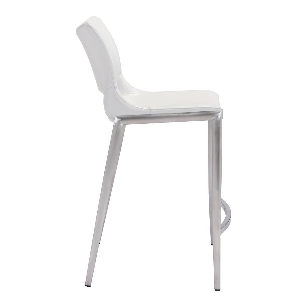 Banco Mostrador para Cafetería - ZUO ACE 51x57 101390 - Varios Colores - Asiento y Respaldo Tapizados en Piel Sintética - 101390 - Zuo - NOGAL BEAT - Banco Comercial