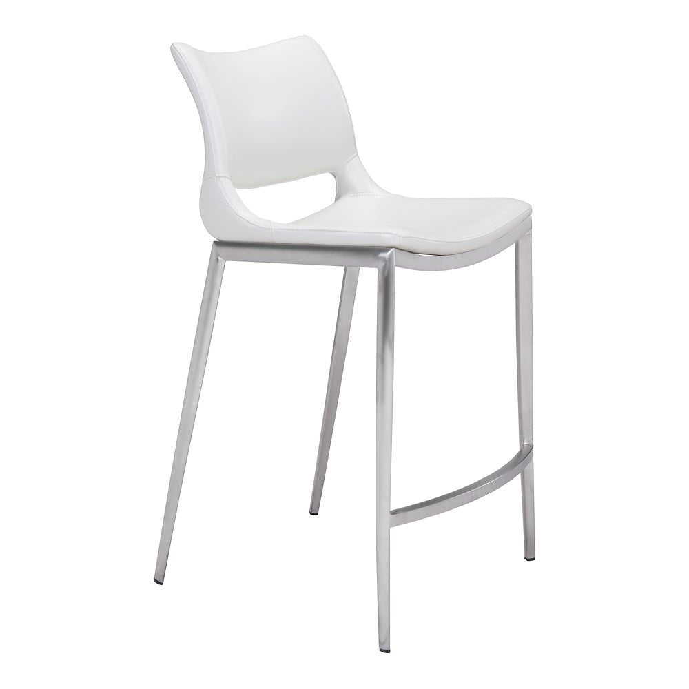 Banco Mostrador para Cafetería - ZUO ACE 51x57 101390 - Varios Colores - Asiento y Respaldo Tapizados en Piel Sintética - 101390 - Zuo - NOGAL BEAT - Banco Comercial