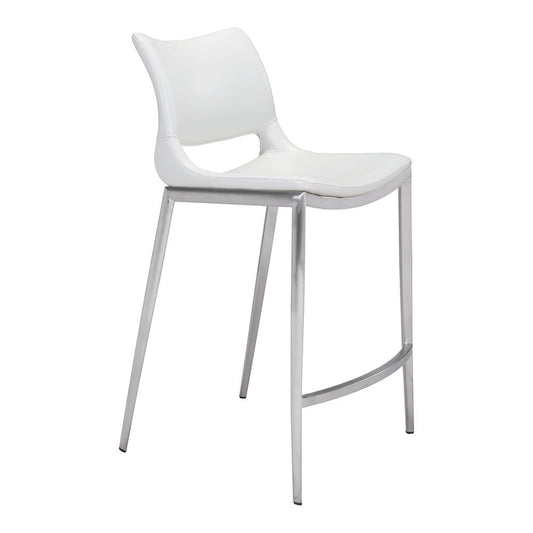 Banco Mostrador para Cafetería - ZUO ACE 51x57 101390 - Varios Colores - Asiento y Respaldo Tapizados en Piel Sintética - 101390 - Zuo - NOGAL BEAT - Banco Comercial