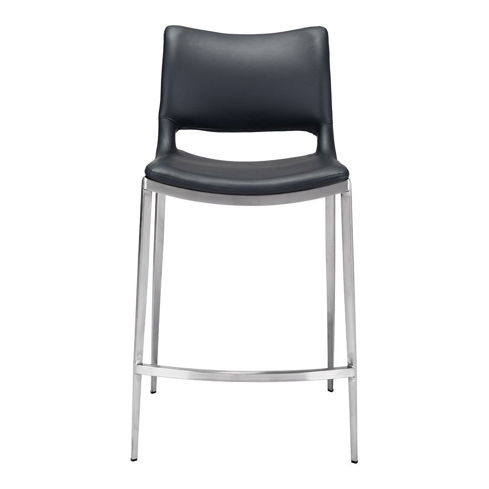 Banco Mostrador para Cafetería - ZUO ACE 51x57 101391 - Varios Colores - Asiento y Respaldo Tapizados en Piel Sintética - 101391 - Zuo - NOGAL BEAT - Banco Comercial