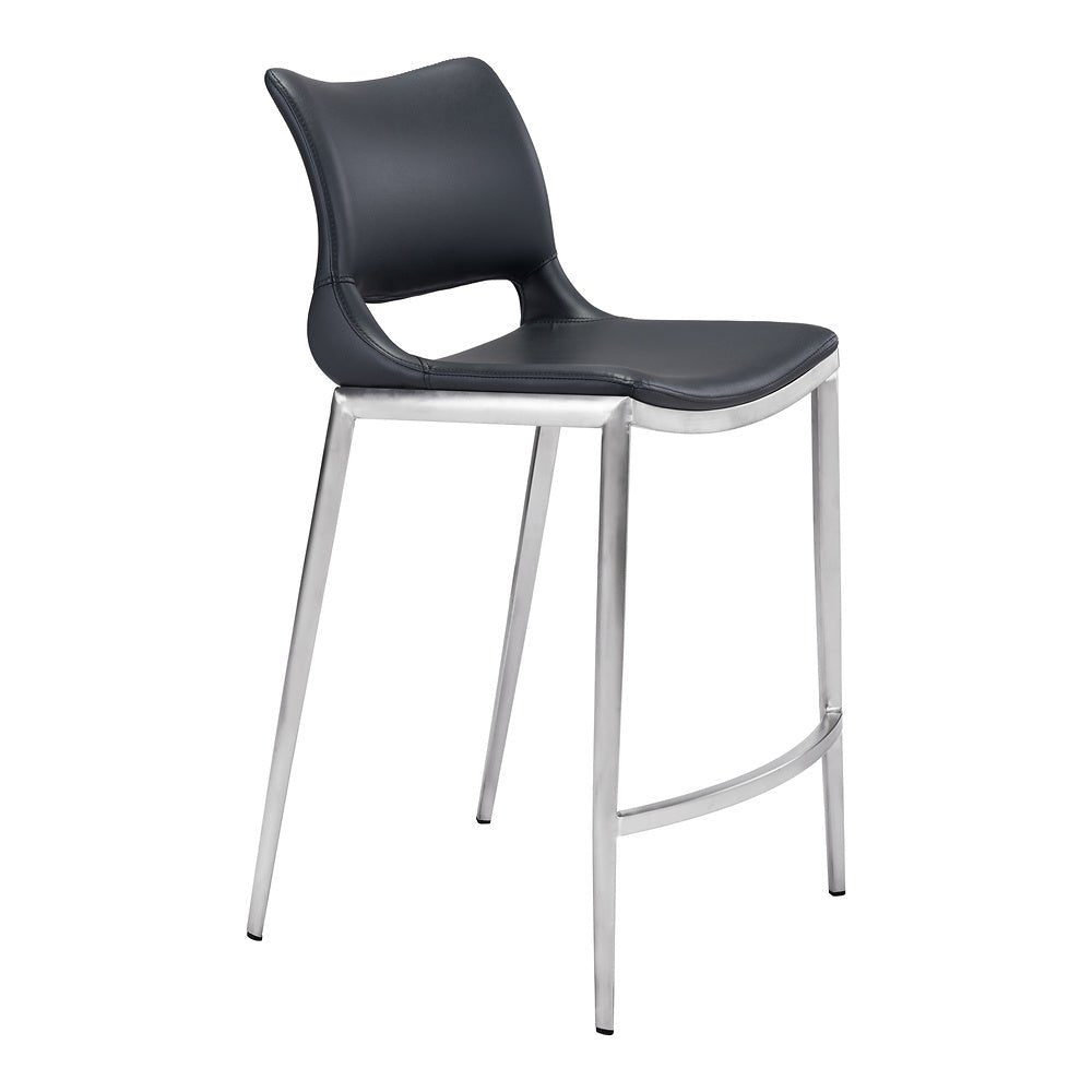 Banco Mostrador para Cafetería - ZUO ACE 51x57 101391 - Varios Colores - Asiento y Respaldo Tapizados en Piel Sintética - 101391 - Zuo - NOGAL BEAT - Banco Comercial