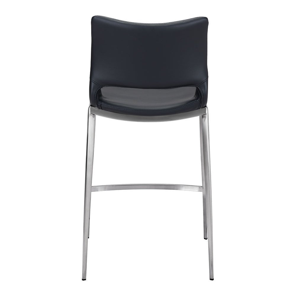 Banco Mostrador para Cafetería - ZUO ACE 51x57 101391 - Varios Colores - Asiento y Respaldo Tapizados en Piel Sintética - 101391 - Zuo - NOGAL BEAT - Banco Comercial