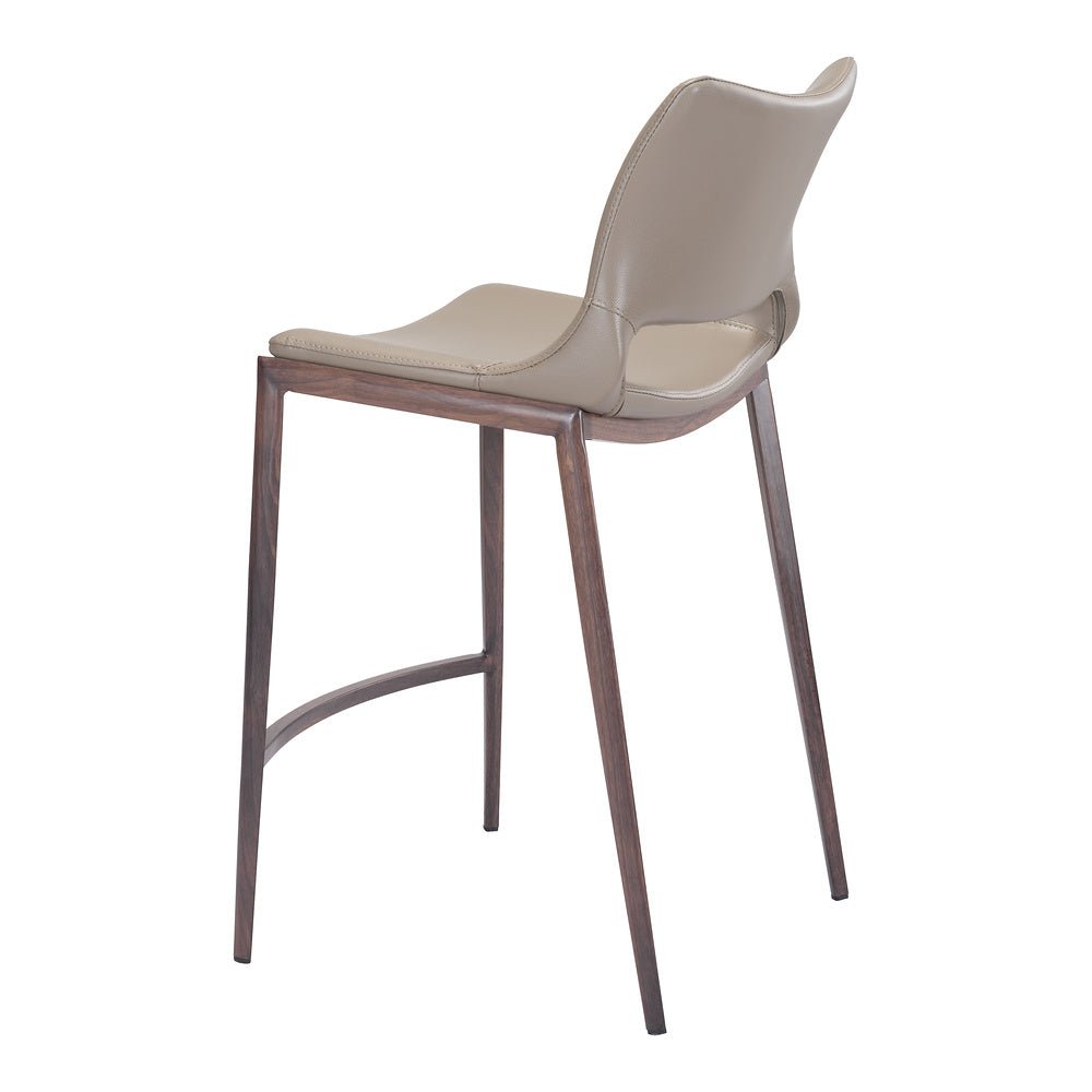 Banco Mostrador para Cafetería - ZUO ACE 51x57 101392 - Varios Colores - Asiento y Respaldo Tapizados en Piel Sintética - 101392 - Zuo - NOGAL BEAT - Banco Comercial