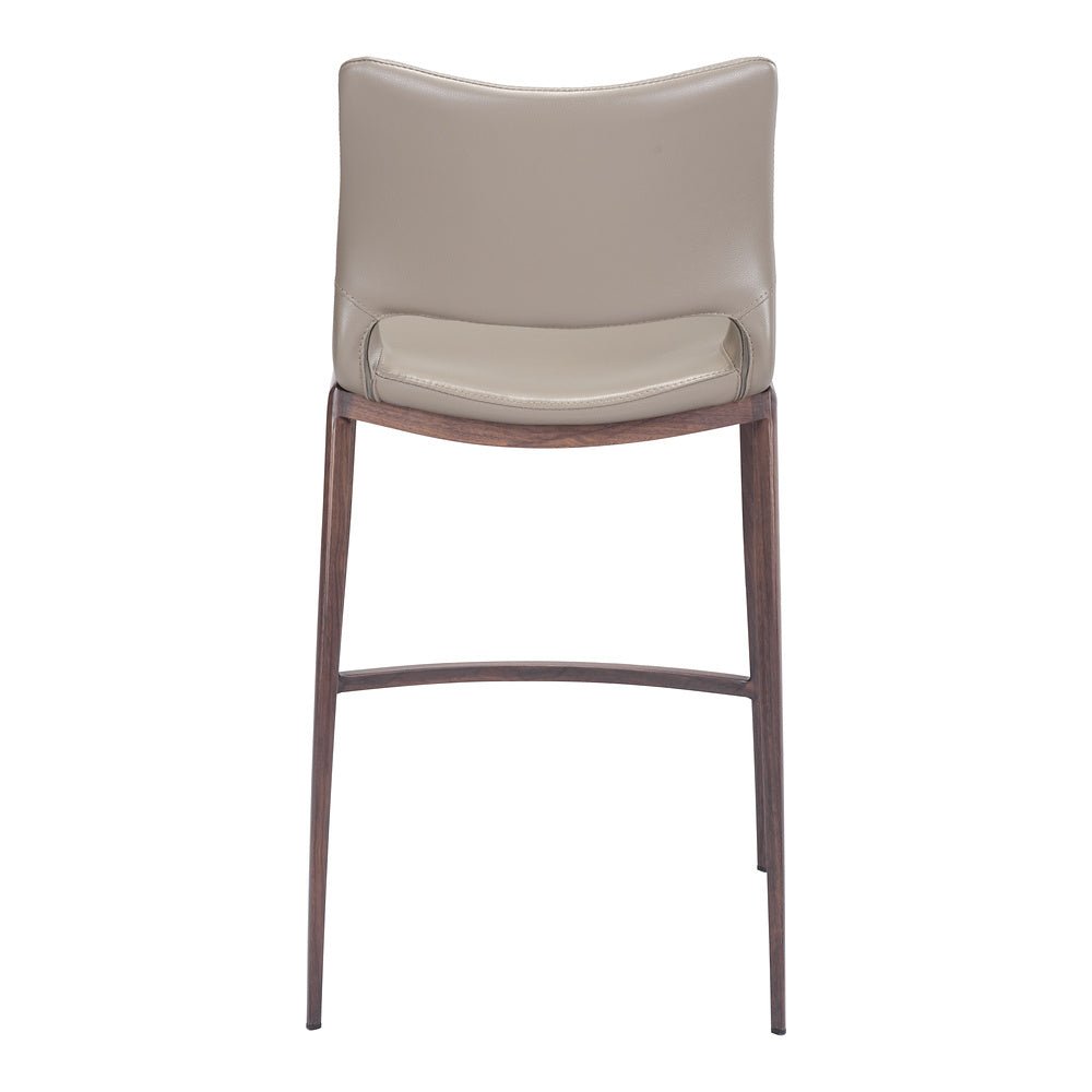 Banco Mostrador para Cafetería - ZUO ACE 51x57 101392 - Varios Colores - Asiento y Respaldo Tapizados en Piel Sintética - 101392 - Zuo - NOGAL BEAT - Banco Comercial