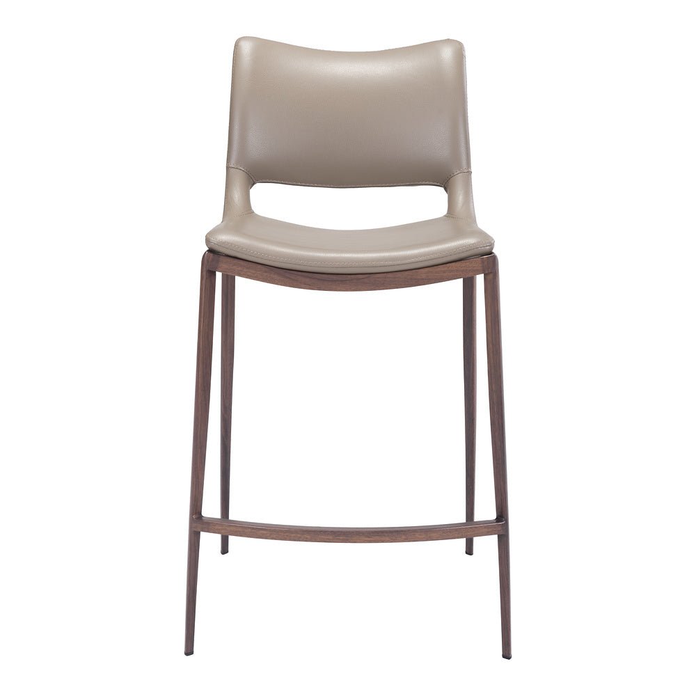 Banco Mostrador para Cafetería - ZUO ACE 51x57 101392 - Varios Colores - Asiento y Respaldo Tapizados en Piel Sintética - 101392 - Zuo - NOGAL BEAT - Banco Comercial