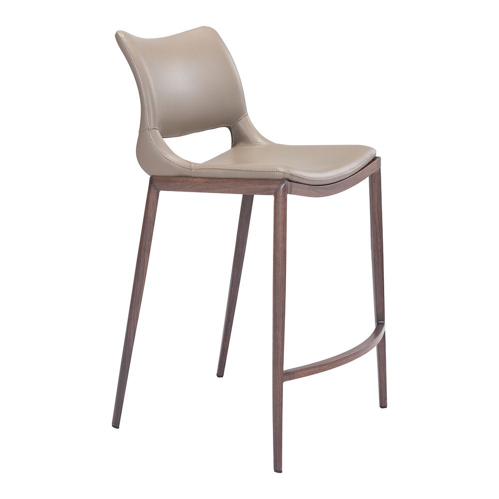 Banco Mostrador para Cafetería - ZUO ACE 51x57 101392 - Varios Colores - Asiento y Respaldo Tapizados en Piel Sintética - 101392 - Zuo - NOGAL BEAT - Banco Comercial