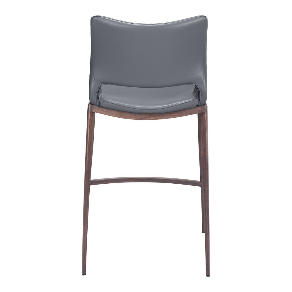 Banco Mostrador para Cafetería - ZUO ACE 51x57 109390 - Varios Colores - Asiento y Respaldo Tapizados en Piel Sintética - 109390 - Zuo - NOGAL BEAT - Banco Comercial