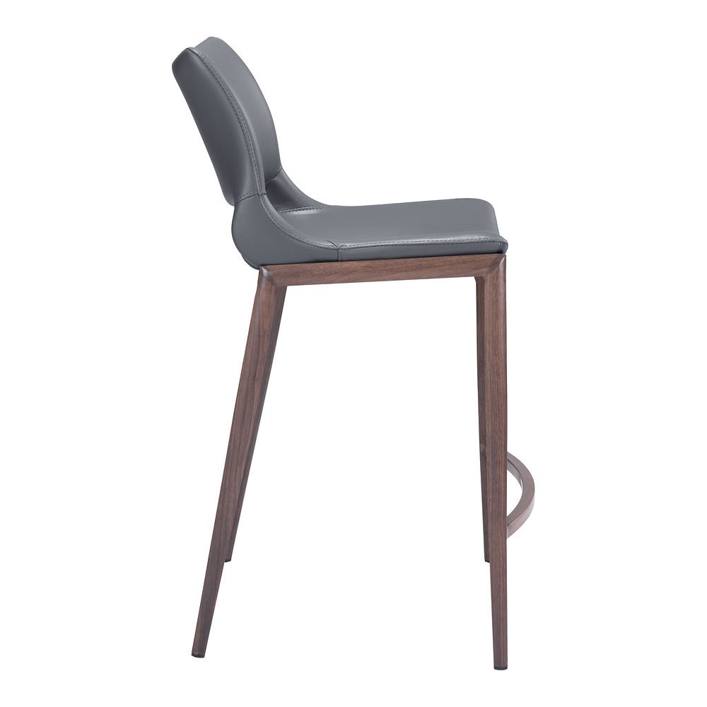 Banco Mostrador para Cafetería - ZUO ACE 51x57 109390 - Varios Colores - Asiento y Respaldo Tapizados en Piel Sintética - 109390 - Zuo - NOGAL BEAT - Banco Comercial