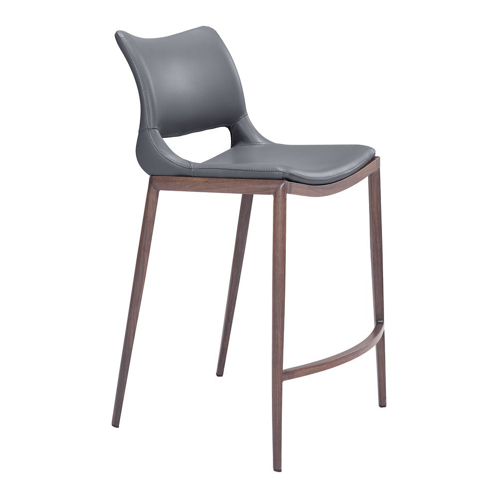 Banco Mostrador para Cafetería - ZUO ACE 51x57 109390 - Varios Colores - Asiento y Respaldo Tapizados en Piel Sintética - 109390 - Zuo - NOGAL BEAT - Banco Comercial