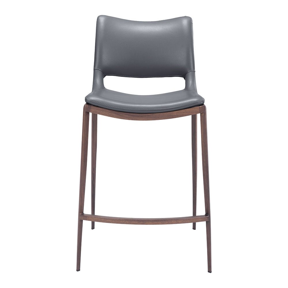 Banco Mostrador para Cafetería - ZUO ACE 51x57 109390 - Varios Colores - Asiento y Respaldo Tapizados en Piel Sintética - 109390 - Zuo - NOGAL BEAT - Banco Comercial
