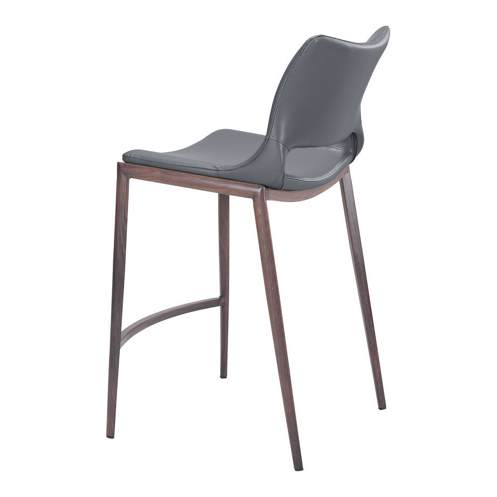 Banco Mostrador para Cafetería - ZUO ACE 51x57 109390 - Varios Colores - Asiento y Respaldo Tapizados en Piel Sintética - 109390 - Zuo - NOGAL BEAT - Banco Comercial