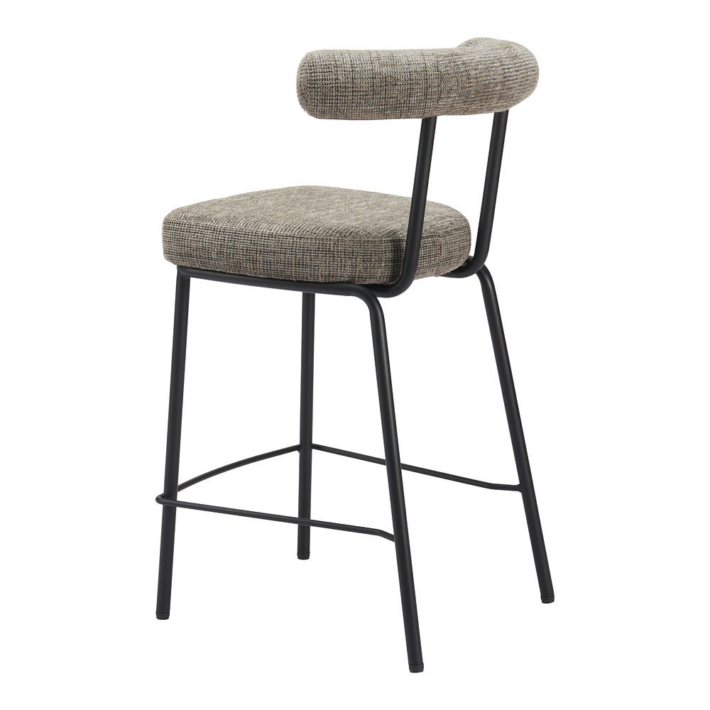 Banco Mostrador para Cafetería - ZUO KEDE - Verde Tweed - Asiento y Respaldo Tapizados - 110099 - Zuo - NOGAL BEAT - Banco Comercial