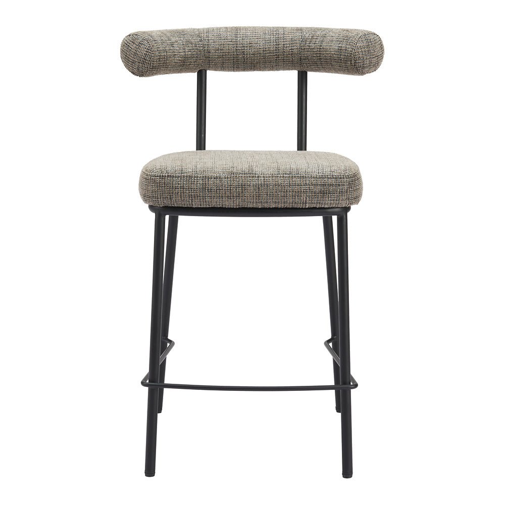 Banco Mostrador para Cafetería - ZUO KEDE - Verde Tweed - Asiento y Respaldo Tapizados - 110099 - Zuo - NOGAL BEAT - Banco Comercial