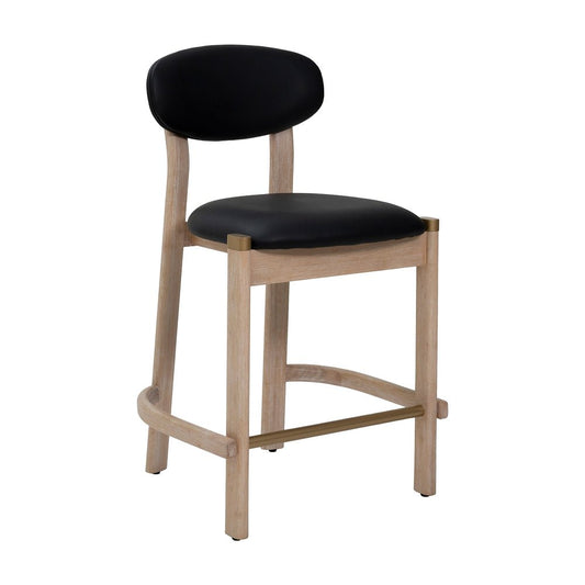 Banco Mostrador para Cafetería - ZUO RILOU - Varios Colores - Asiento y Respaldo Tapizados en Piel Sintética - 111180 - Zuo - NOGAL BEAT - Banco Comercial
