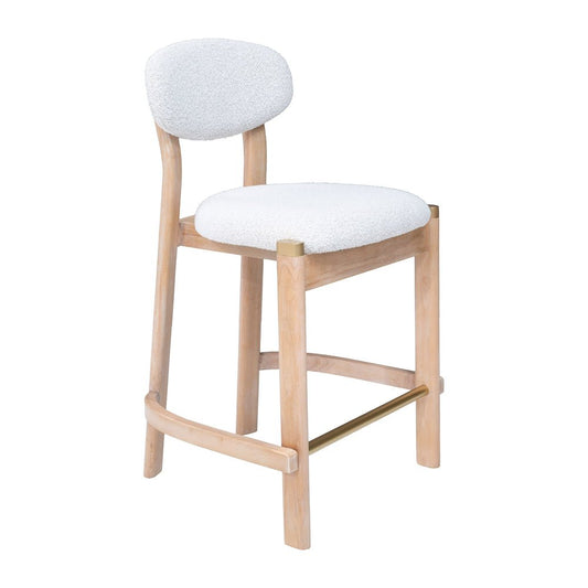 Banco Mostrador para Cafetería - ZUO RILOU - Varios Colores - Asiento y Respaldo Tapizados en Tela Tipo Borrego - 111123 - Zuo - NOGAL BEAT - Banco Comercial
