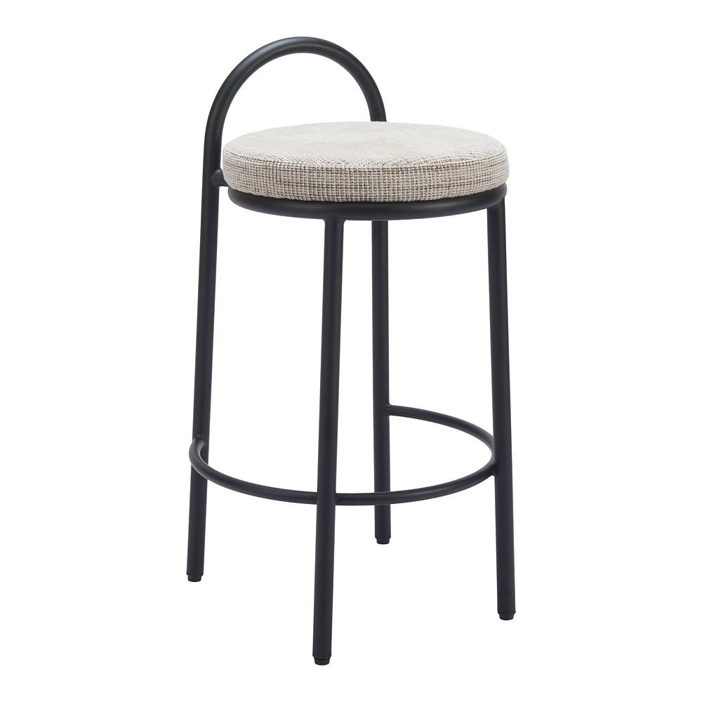 Banco Mostrador para Comedor de Empresa - ZUO SISAL - Beige Tweed - Asiento y Respaldo Tapizados - 110096 - Zuo - NOGAL BEAT - Banco Comercial