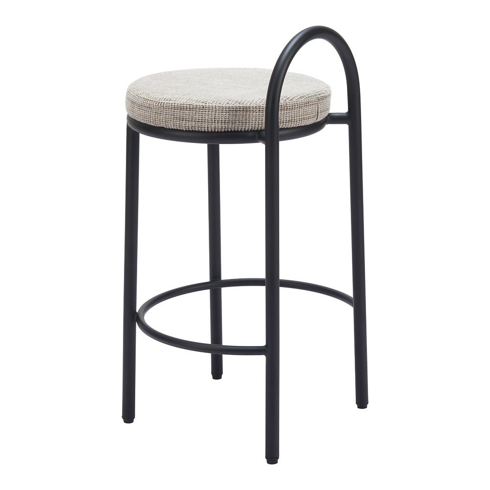 Banco Mostrador para Comedor de Empresa - ZUO SISAL - Beige Tweed - Asiento y Respaldo Tapizados - 110096 - Zuo - NOGAL BEAT - Banco Comercial