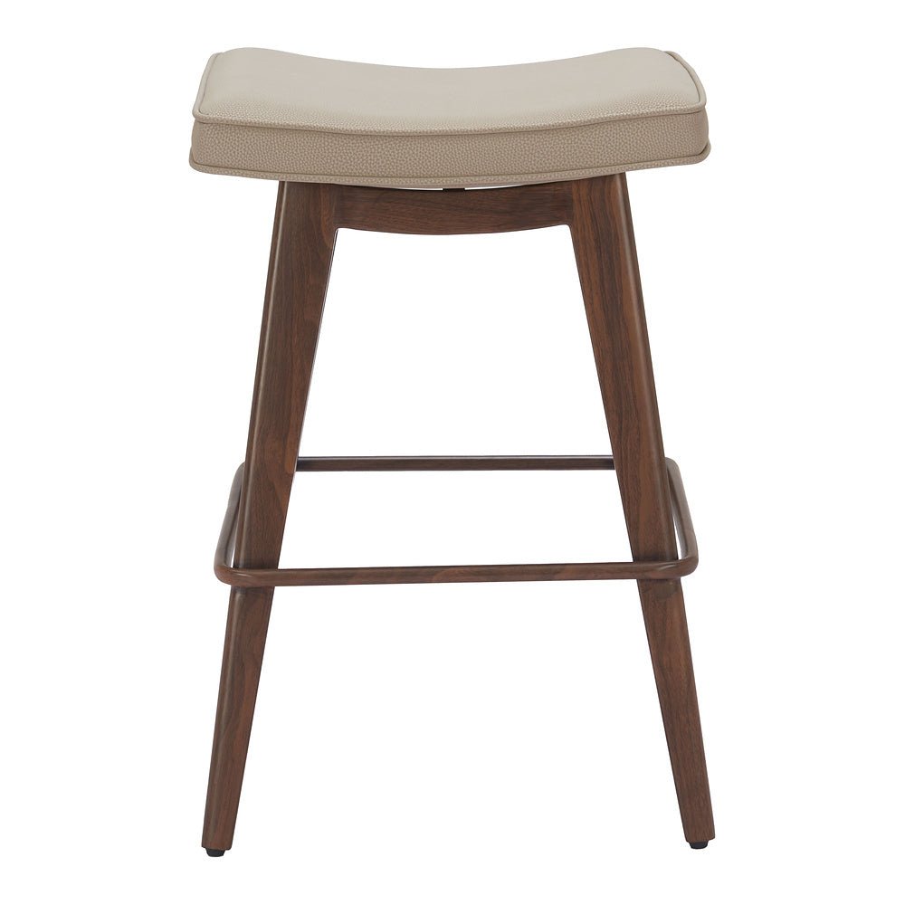 Banco Mostrador para Restaurante - ZUO DIVAT - Varios Colores - Asiento y Respaldo Tapizados en Piel Sintética - 110331 - Zuo - NOGAL BEAT - Banco Comercial