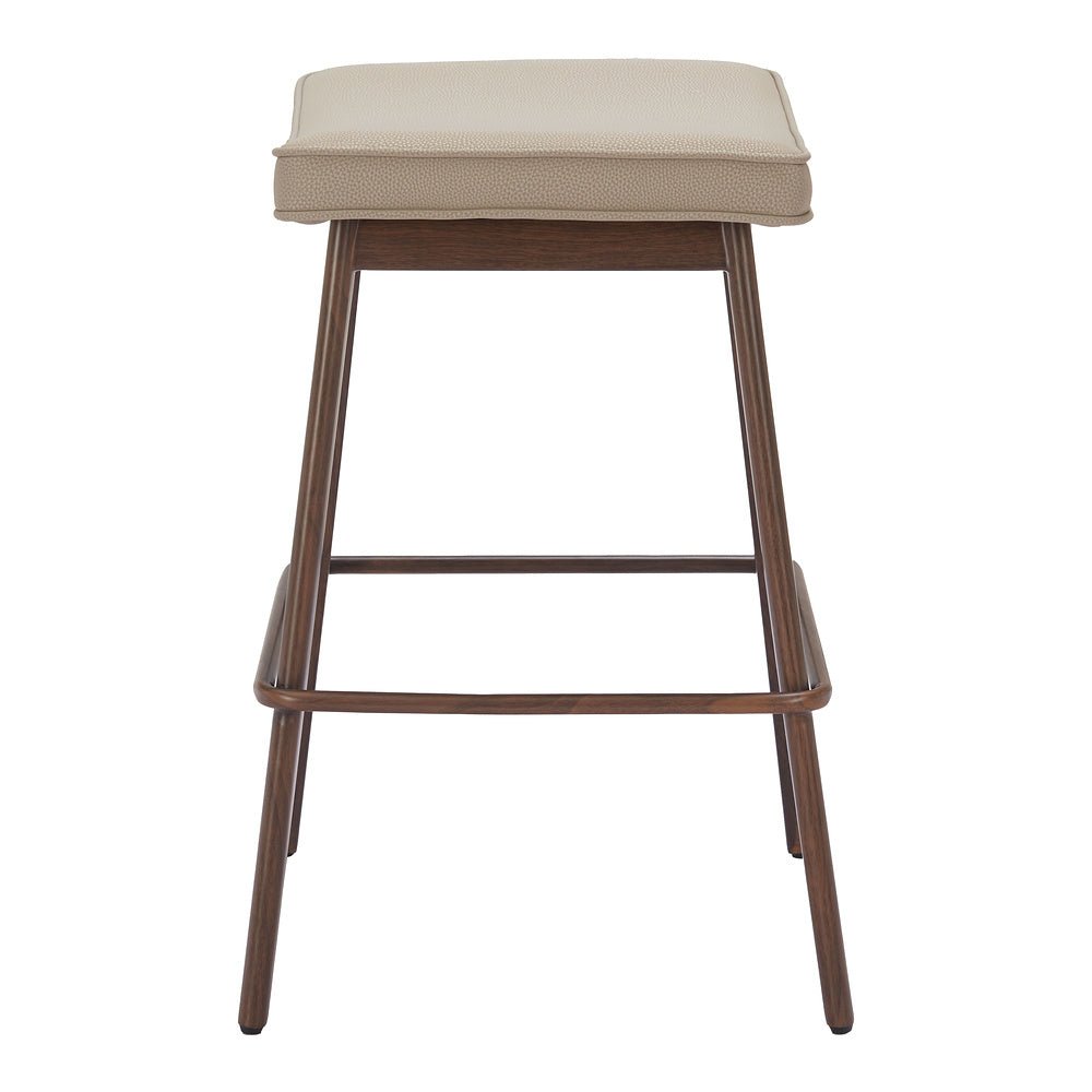 Banco Mostrador para Restaurante - ZUO DIVAT - Varios Colores - Asiento y Respaldo Tapizados en Piel Sintética - 110331 - Zuo - NOGAL BEAT - Banco Comercial