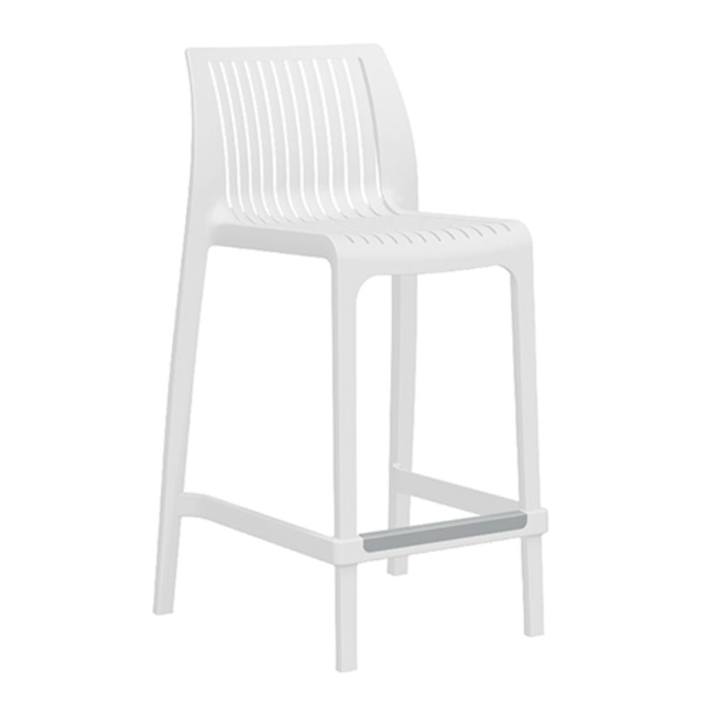 Banco comercial Offiho Milos OHV-7203BC en polipropileno y acero inoxidable con diseño ergonómico