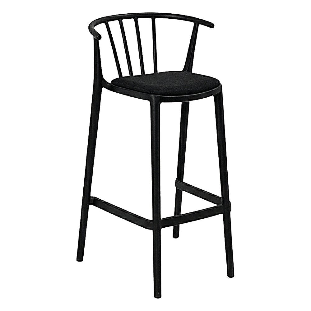 Banco para Barras Asiento Tapizado - RESOL WOODY ALTO - Varios Colores - Tejido Acrílico Tintado en Masa - 07109 - Resol - NOGAL BEAT - Banco Comercial