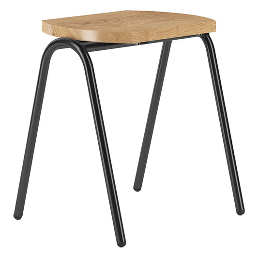 Banco para Cafetería - GEBESA GRC HURDLE - Asiento de Roble y Estructura de Acero - GGRH315 - GEBESA - NOGAL BEAT - Banco Comercial