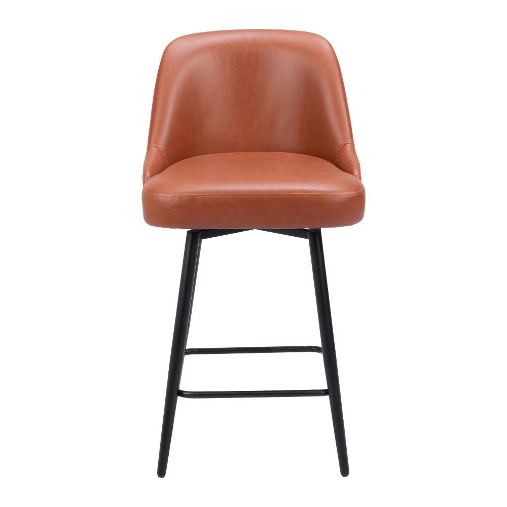 Banco para uso comercial - NOGAL BEAT KEPPEL SWIVEL - Marrón - Tapizado en asiento y respaldo - 109972 - Zuo - NOGAL BEAT - Bancos