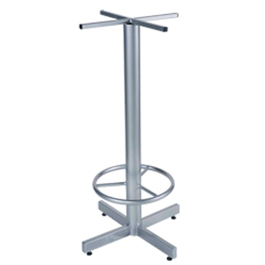 BASE NOGAL BEAT AR - 107 C | Base Mesa Restaurante | Base Metal Rectangular | Tubo Acero Redondo | Descansa Pies | Cromada | Interior - AR - 107 C - ALBAR - NOGAL BEAT - 
