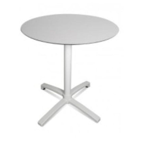 BASE Y CUBIERTA RESOL DROP 80 DIA HPL | Pie de Mesa con Cubierta HPL para Restaurante | 72 cm | Estructura Aluminio Pintado | Interior + Exterior - 04667 - Resol - NOGAL BEAT - Mesas