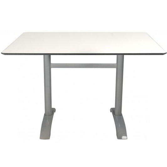 BASE Y CUBIERTA RESOL MAX DOBLE HPL WE | Pie de Mesa con Cubierta HPL y WE para Restaurante | 71 cm | Tubo de Aluminio | Interior + Exterior - 02862 - Resol - NOGAL BEAT - Mesas
