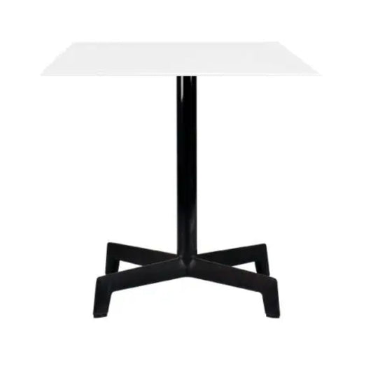 BASE Y CUBIERTA RESOL SPUTNIK 60 X 60 WE | Pie de Mesa con Cubierta WE para Restaurante | 71.5 cm | Aluminio Anodizado | Protección Rayos UV | Interior + Exterior - 01838 - Resol - NOGAL BEAT - mesa