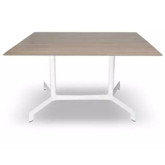 BASE Y CUBIERTA RESOL SPUTNIK DOUBLE 80 X 120 HPL | Pie Doble de Mesa con Cubierta HPL para Restaurante | 71.5 cm | Aluminio Anodizado | Protección Rayos UV | Interior + Exterior - 04307 - Resol - NOGAL BEAT - mesa