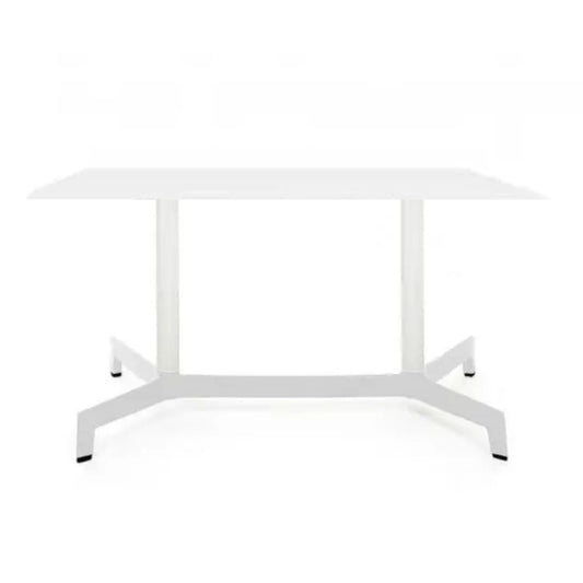BASE Y CUBIERTA RESOL SPUTNIK DOUBLE 80 X 120 WE | Pie Doble de Mesa con Cubierta WE para Restaurante | 71.5 cm | Aluminio Anodizado | Protección Rayos UV | Interior + Exterior - 02193 - Resol - NOGAL BEAT - mesa